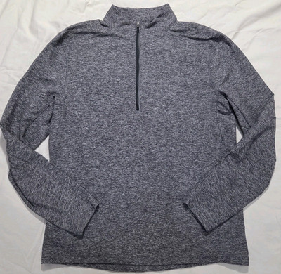 Lululemon Surge Warm Heathered Black Gray Half Zip Sweatshirt Mens Sz Large ?