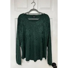 Women's Simply Vera Wang Green Holiday Floral Top XXL