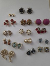 vintage clip on earrings lot
