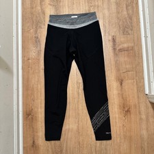Marmot  Women's Black Gray Athletic Workout Capri Cropped Leggings, Size L