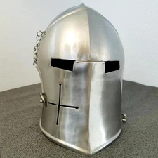 Medieval Barbuta Helmet Knight 18g Mild Steel Helmet LARP Cosplay Halloween