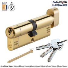 Euro Cylinder Door Lock  Thumb Turn Barrel TS007 1 Star Anti-Snap 3 Keys - NOVA