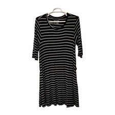 Latched Mama 3/4 Sleeve Stripe Nursing Dress Tie Waist Women’s Size 1X Stretch