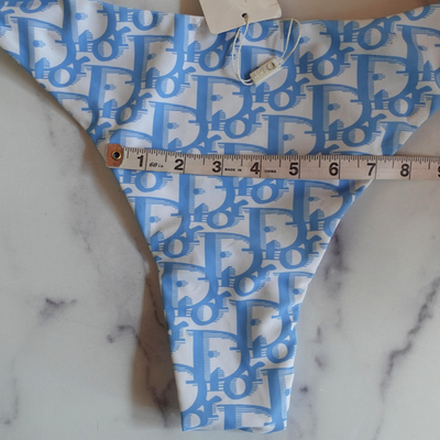 Christian Dior Bikini Bottom Womens XL Blue White Monogram Logo