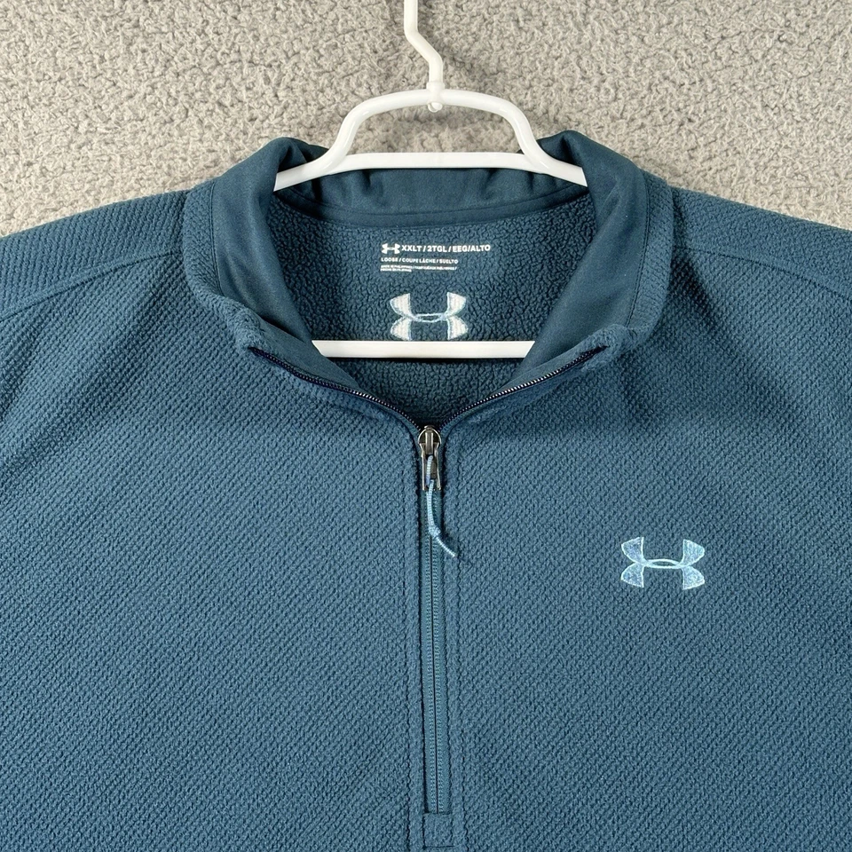 Suéter Under Armour Storm Para Hombres XLT Verde Azulado Rendimiento Suelto Coldgear 1/4 Cremallera Foto 2 de 4