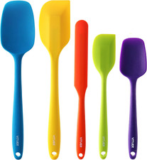 5PCS Silicone Rubber Spatula Set, Food Grade Bpa-Free Spatulas for Kitchen Use,
