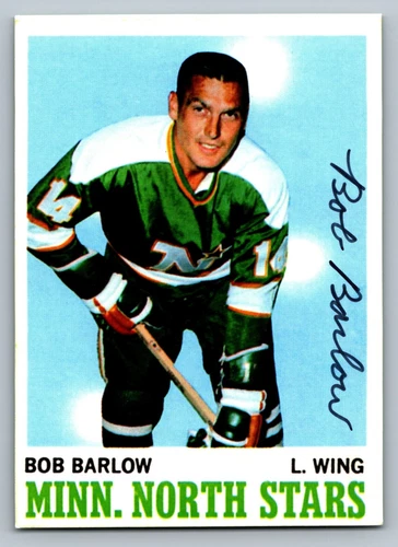 Bob Barlow Authentic Autographed Signed Minnesota North Stars Custom Hockey Card