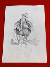 Rembrandt Van Rijn Drawing on paper (Handmade) signed and stamped mixed media.