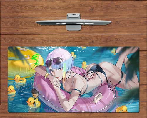RGB LED Large Mouse Pad Cyberpunk Edgerunners Lucy Gaming Mat Mousepad Gift New - Picture 2 of 3