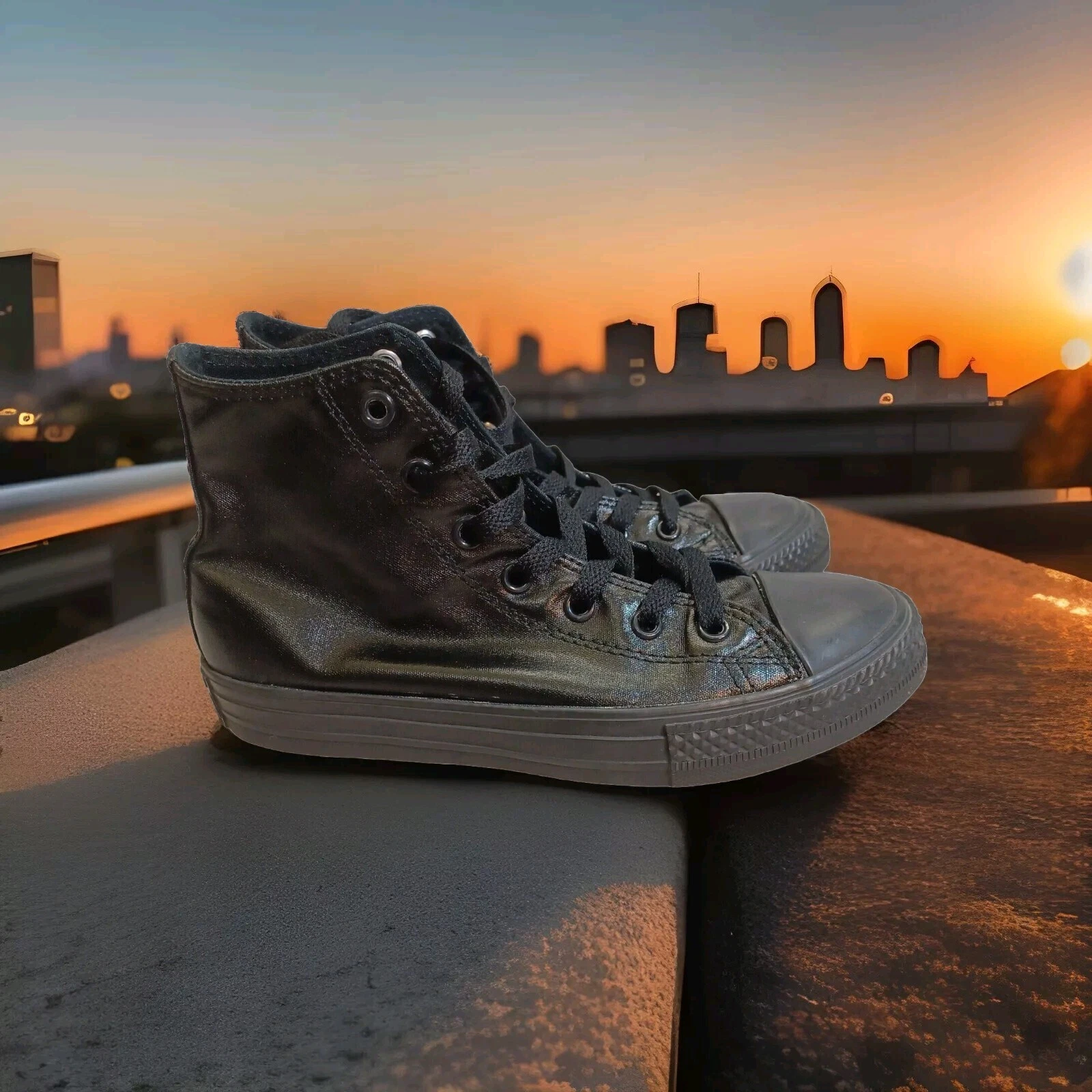 ✅Converse Chuck Taylor All Star Hi Top Sneakers Giovanili Taglia 2 CTAS Nero Scarpe Alte