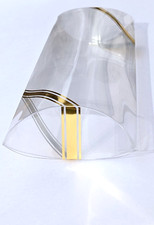 See-through Pillow Boxes for party favors gift packs; clear w/ gold stripe 40 ea