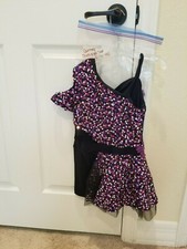 Black Sequin Girls Medium Contemporary/Jazz Dance Costume