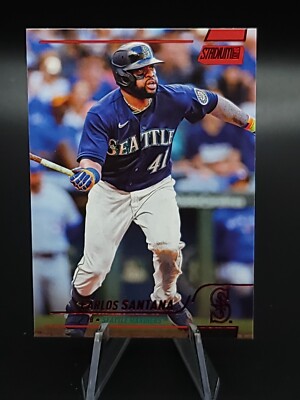 2022 Topps Stadium Club Red Foil #85 Carlos Santana Seattle Mariners