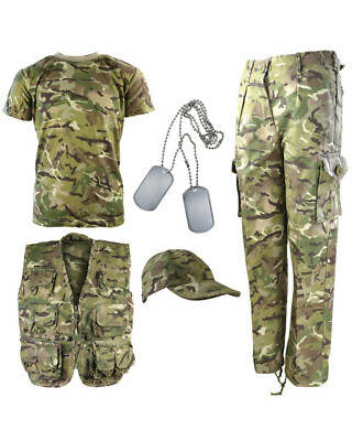 Kids Camouflage Explorer Kit Outfit Army Soldier Hunting Set BTP