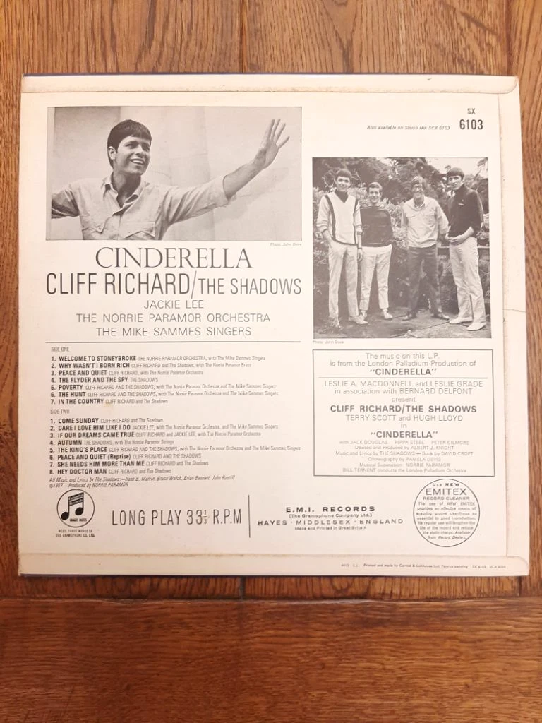 Cliff Richard AND The Shadows Cinderella. 1st 1967 U.K Columbia