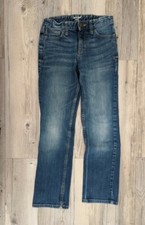 Cat And Jack Boys Adjustable Waist Relaxed Fit Straight Blue Jeans Denim Size 12