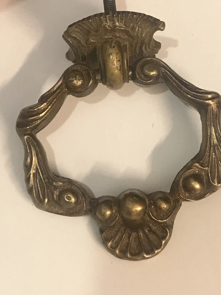 Ancienne poignées porte meuble articulées en laiton où Bronze - Photo 4/4