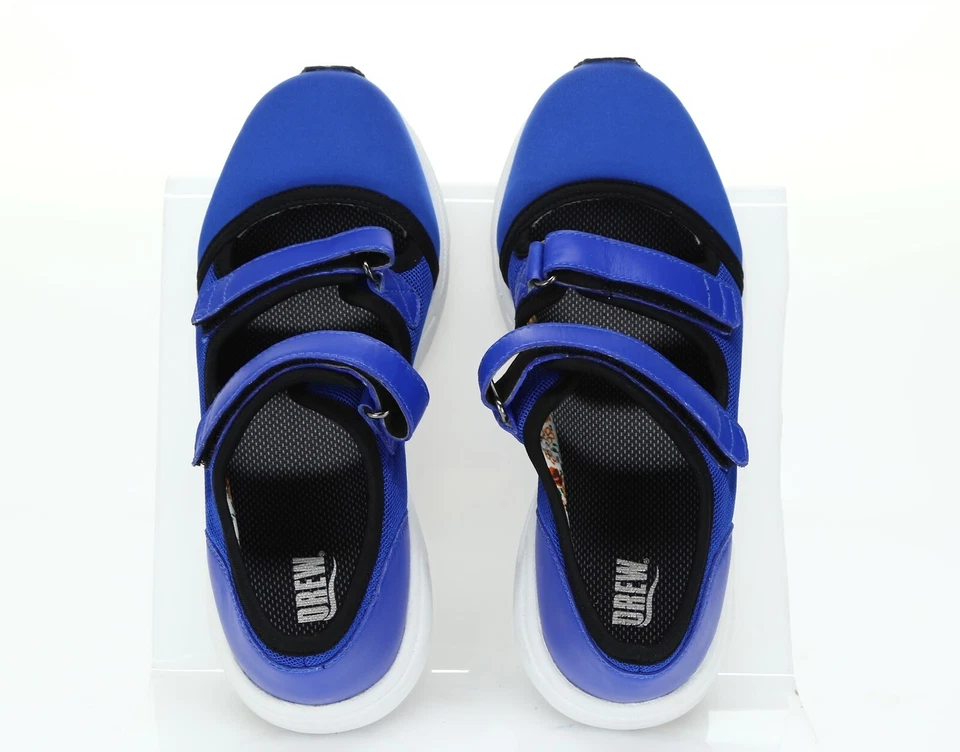 Sapato Drew Solo Feminino Couro Azul Esporte Malha Alça Dupla Mary Jane Tamanho 6 - Imagem 3 de 4