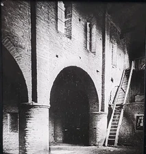 Upper Narthex, St. Philibert, Tournus, France, Magic Lantern Glass Slide