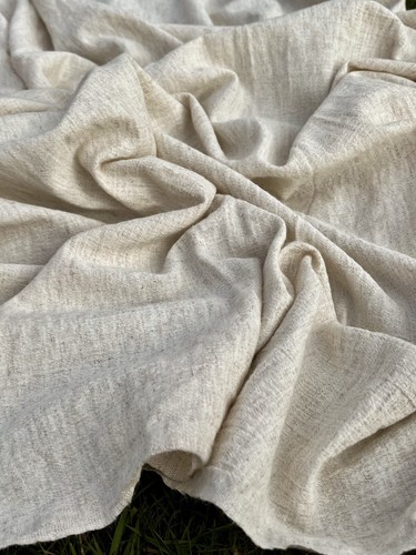 Neutral Hemp Organic Cotton Sile Cloth Fabric | Natural Beige, Undyed, 2 Yards - Picture 14 of 17