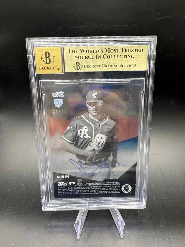 MATT OLSON 2017 Topps Clearly RC ROOKIE BLUE Auto SP #/25 BGS 9.5 Braves A's - Image 2 of 2