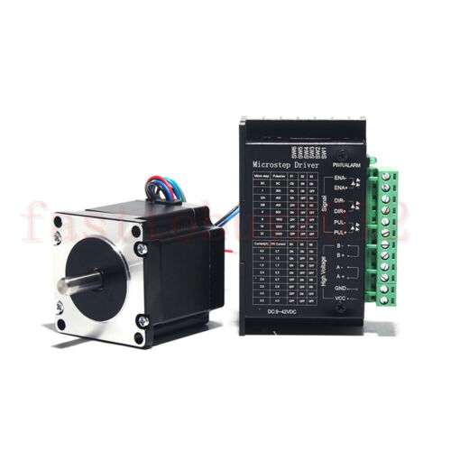 Stepper Motor Nema 23 1.8° 4-wires 3A 270oz-in 1.8Nm 76mm+TB6600 Driver Kit CNC - Picture 1 of 6
