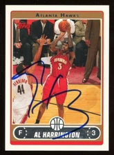 2006-07 Topps AL HARRINGTON Signed Card autograph AUTO HAWKS PACERS