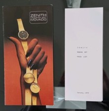 A 1979 V Rare ZENITH 'Modern Art Movado' Watch Leaflet. Price-List. English.