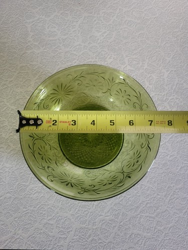 Vintage Indiana Glass Green Flower Bowl Dish - Picture 4 of 5