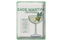 Blechschild Rezept Sage Martini Cocktail Recipe 30X40 Cm Deko Schild Tin Sign