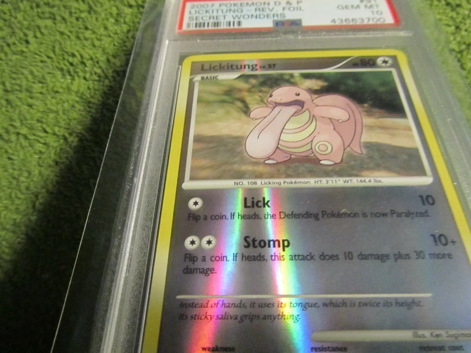PSA 10 2007 Diamond & Pearl Secret Wonders Reverse Foil Lickitung 91/132 ONLY 1 - Image 2 of 4