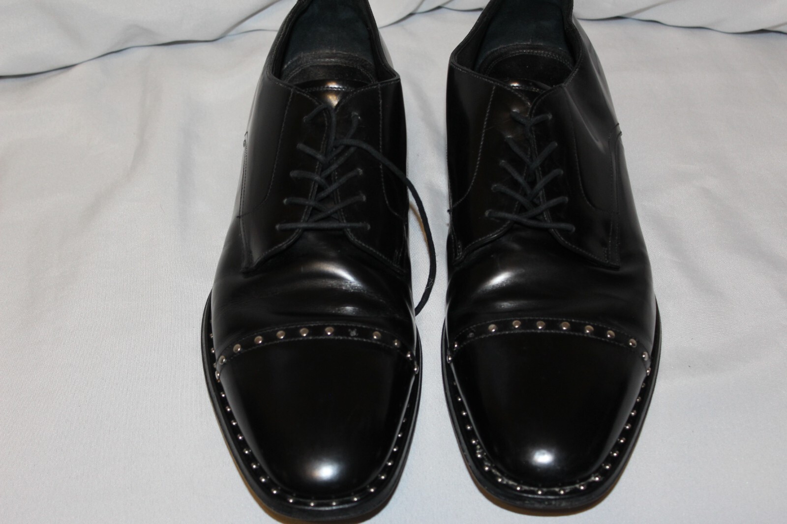 Jimmy Choo Black Leather Studded Shoes Size 44 Gem