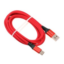 Type-C Red 10ft USB-C Cable Charger Cord Power Wire Long Braided for SmartPhones