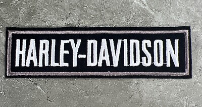  Harley Davidson Motorcycle Rocker Tab 4  Embroidered Iron On Patch Biker MC
