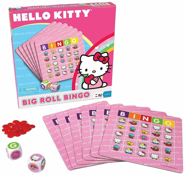 HELLO KITTY Big Roll Bingo Game Cards Dice Markers Kawaii Sanrio All