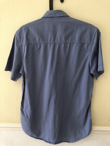 Mens Topman Blue 100% Cotton Short Sleeve Shirt Casual Size S BNWOT - Picture 2 of 4