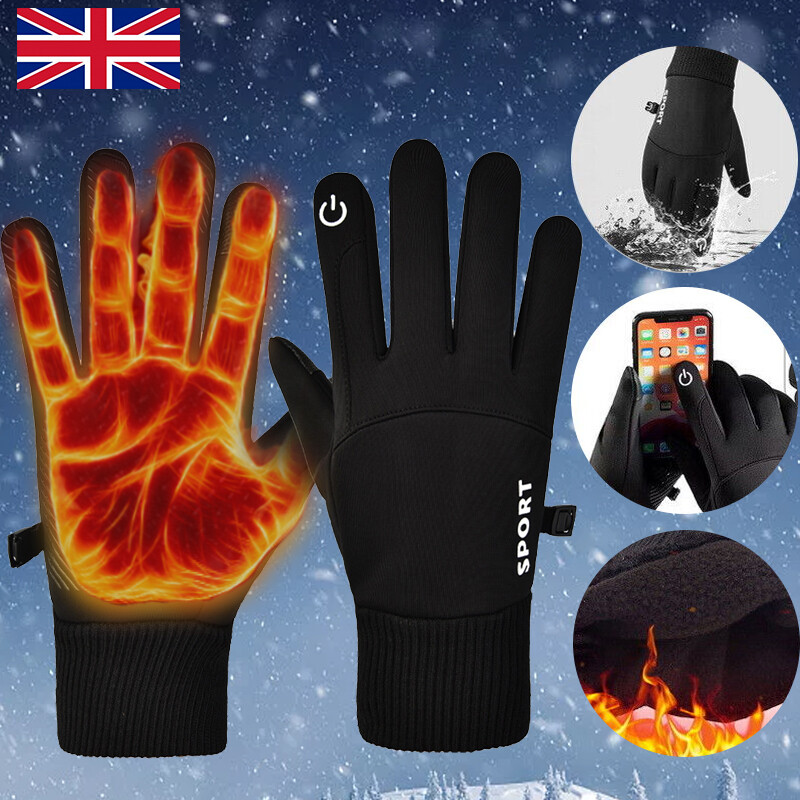 Men Winter Warm Windproof Waterproof Fleece Lined Thermal Touch Screens