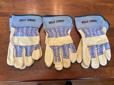 3 pair Wells Lamont Medium Premium Grain Leather Palm Gloves Y2008M