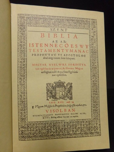 1590 1st Hungarian Bible 2 Volumes Biblia Vitsoly-Facsimile Folio - Picture 5 of 12