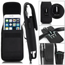 For LG K92 5G Vertical Cell Phone Holster Pouch Nylon Wallet Case With Belt Clip