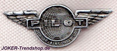 Anstecker Pilot 2 Stück Pin Luftfahrt Flugzeug Jet Junior Airline Pilot