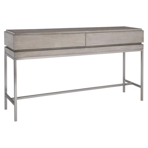 Uttermost Kamala Oak MDF and Stainless Steel Console Table in Mushroom Gray - Picture 2 of 8
