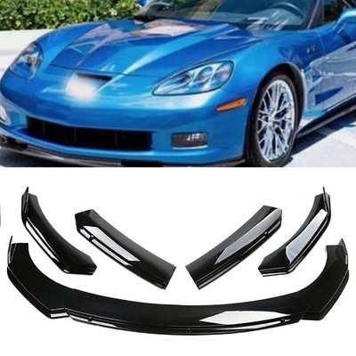 Glossy Black Front Bumper Lip Splitter Body K Spoiler For Corvette C6 2005-2013