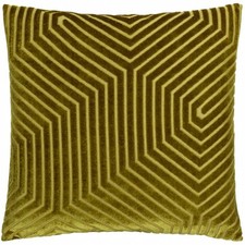 Image of Paoletti Evoke Geometric Cut Velvet Cushion | Various Colours & Sizes