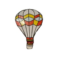 Handmade hot air balloon stained glass classic large sun catcher piece 14"