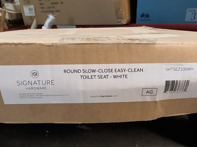 #ad #ad NEW Signature Hardware SHTSEZ100WH Bradenton Round Closed Front Toilet White $45.00