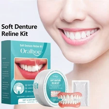 Dentures, Silicone Reline Denture Set, Denture Kit for Instant Smile..