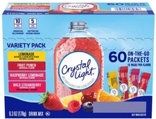 Crystal Light Variety Pack Drink Mix Packets 60 pk.