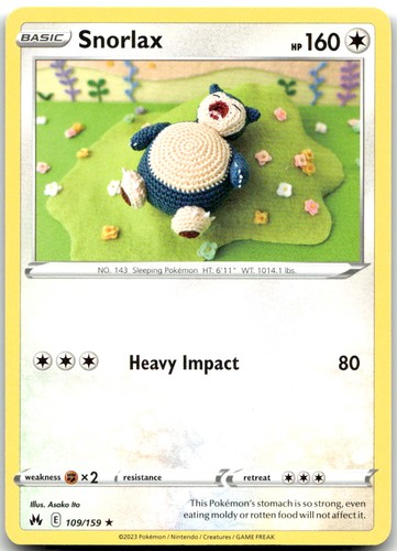 Pokemon Snorlax Crown Zenith CRZ #109/159 Rare NM Buy 2, Get 1!