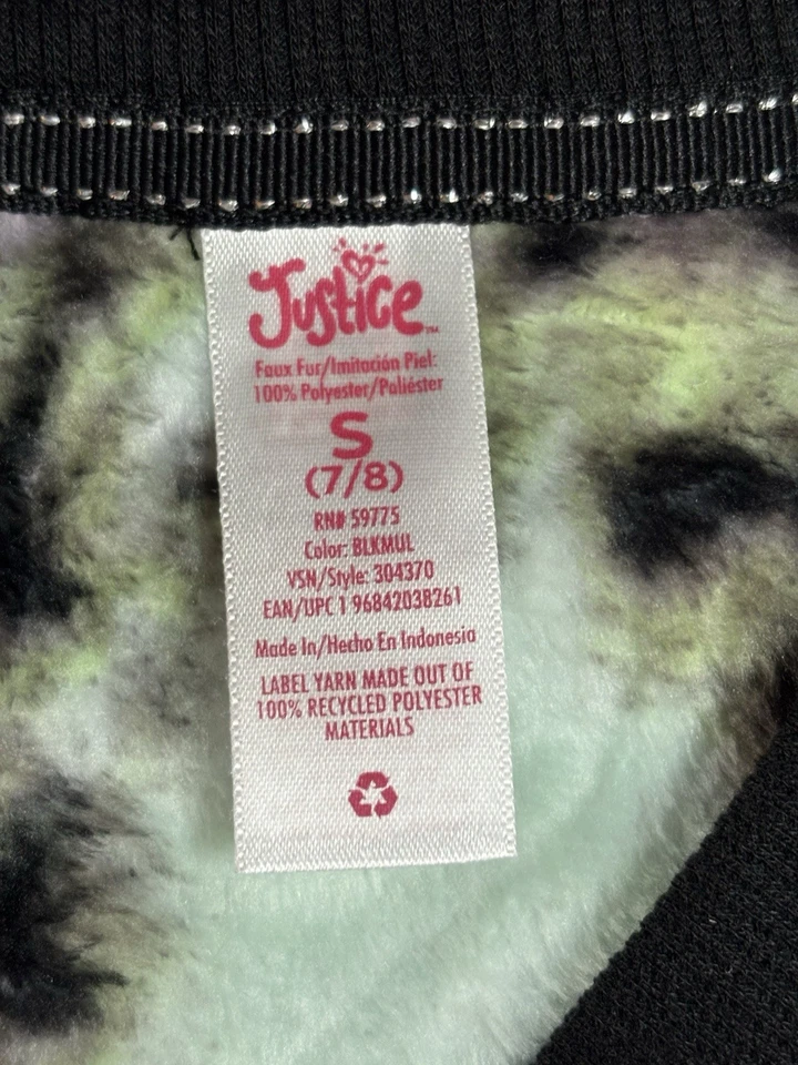 Justice Girls Conjunto de 2 Suéteres Difusos Tinte y Leggings Negros Talla S 7/8 Nuevo con Etiquetas Foto 4 de 4